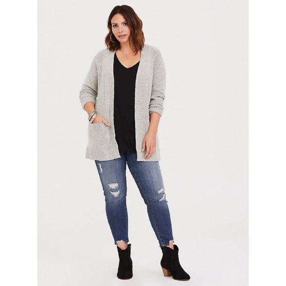 torrid Sweaters - Torrid Open Front Knit Cardigan Pockets Speckled
